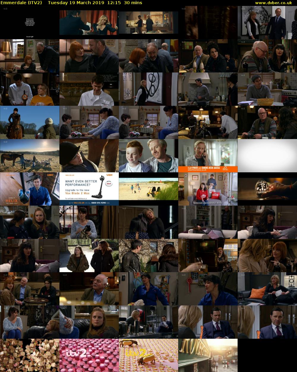 Emmerdale (ITV2) Tuesday 19 March 2019 12:15 - 12:45