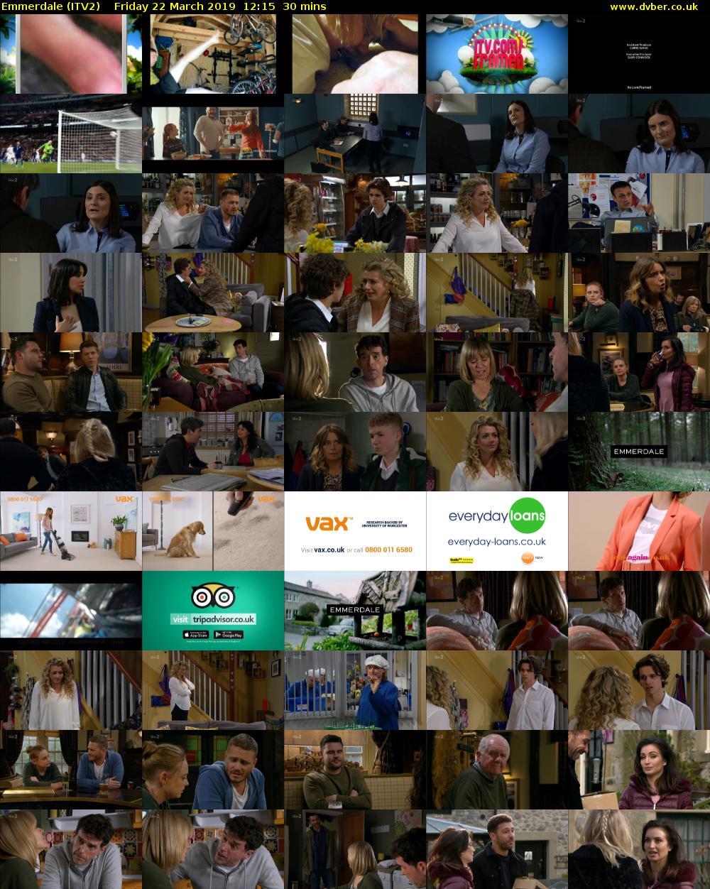 Emmerdale (ITV2) Friday 22 March 2019 12:15 - 12:45