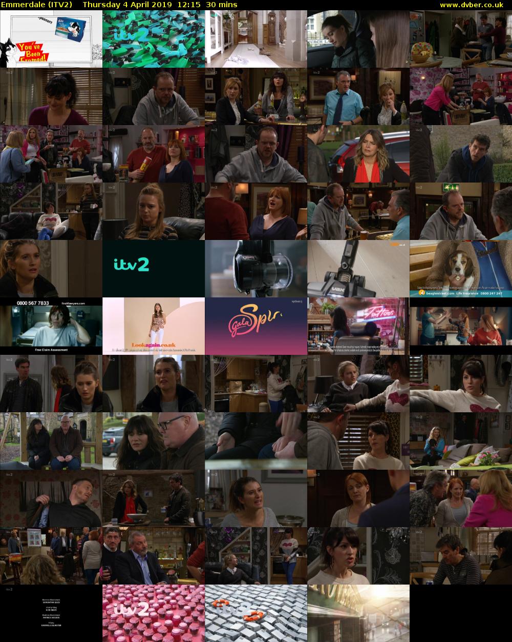 Emmerdale (ITV2) Thursday 4 April 2019 12:15 - 12:45