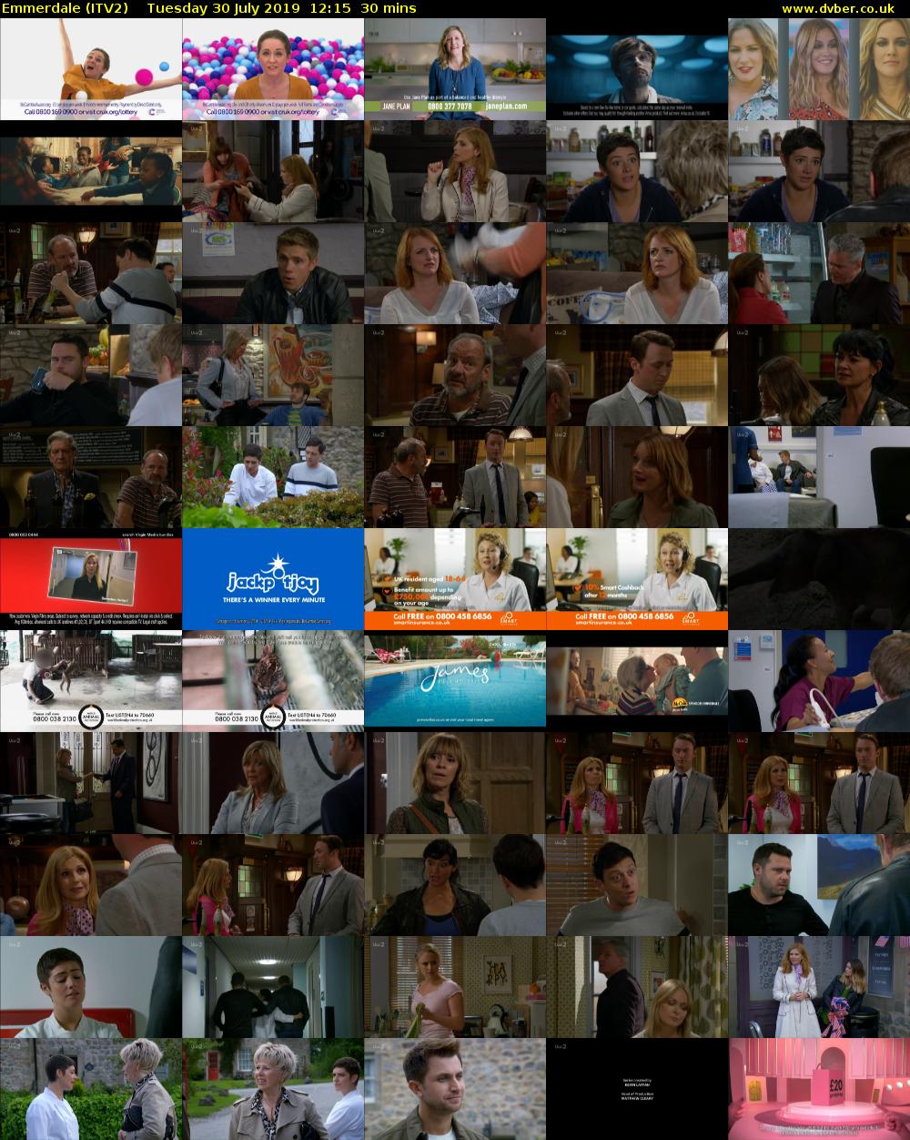 Emmerdale (ITV2) Tuesday 30 July 2019 12:15 - 12:45