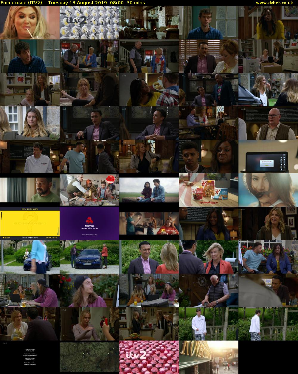 Emmerdale (ITV2) Tuesday 13 August 2019 08:00 - 08:30
