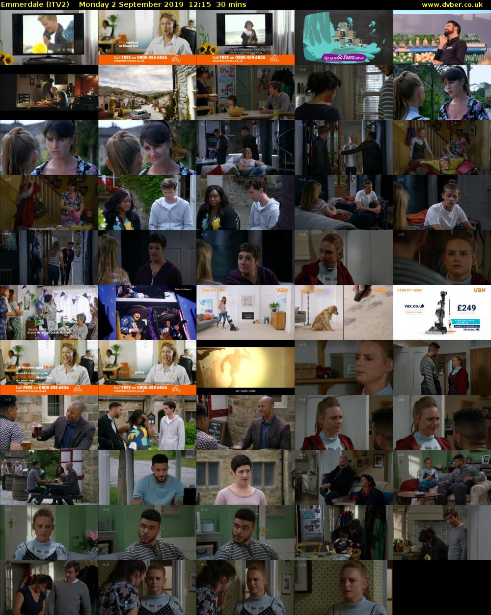Emmerdale (ITV2) Monday 2 September 2019 12:15 - 12:45