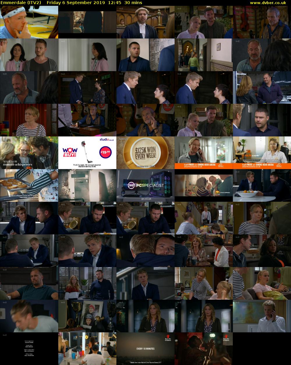 Emmerdale (ITV2) Friday 6 September 2019 12:45 - 13:15