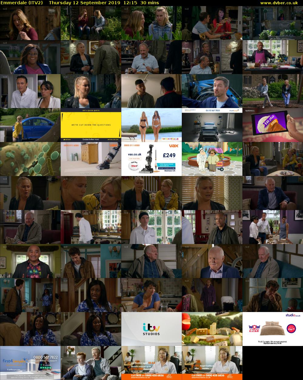 Emmerdale (ITV2) Thursday 12 September 2019 12:15 - 12:45