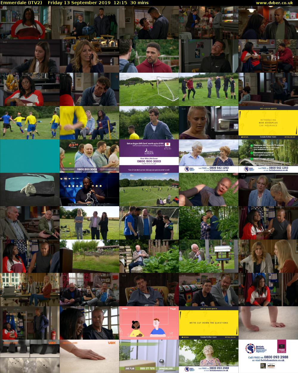 Emmerdale (ITV2) Friday 13 September 2019 12:15 - 12:45