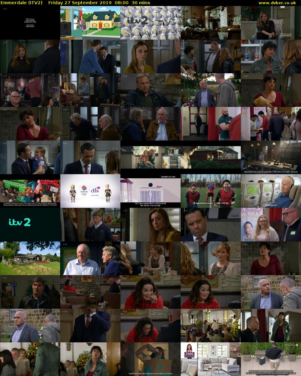 Emmerdale (ITV2) Friday 27 September 2019 08:00 - 08:30