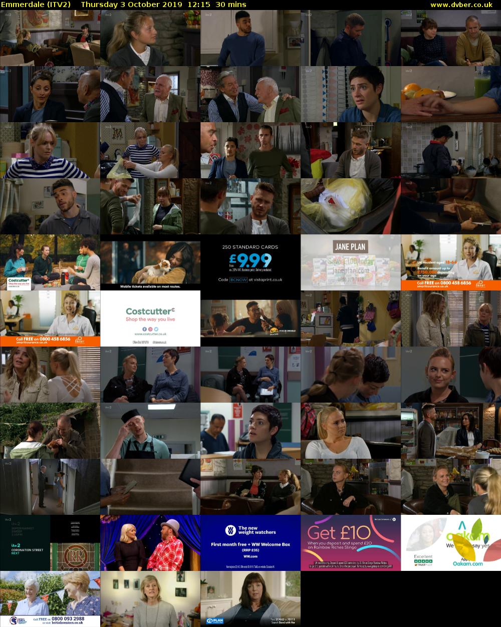 Emmerdale (ITV2) Thursday 3 October 2019 12:15 - 12:45