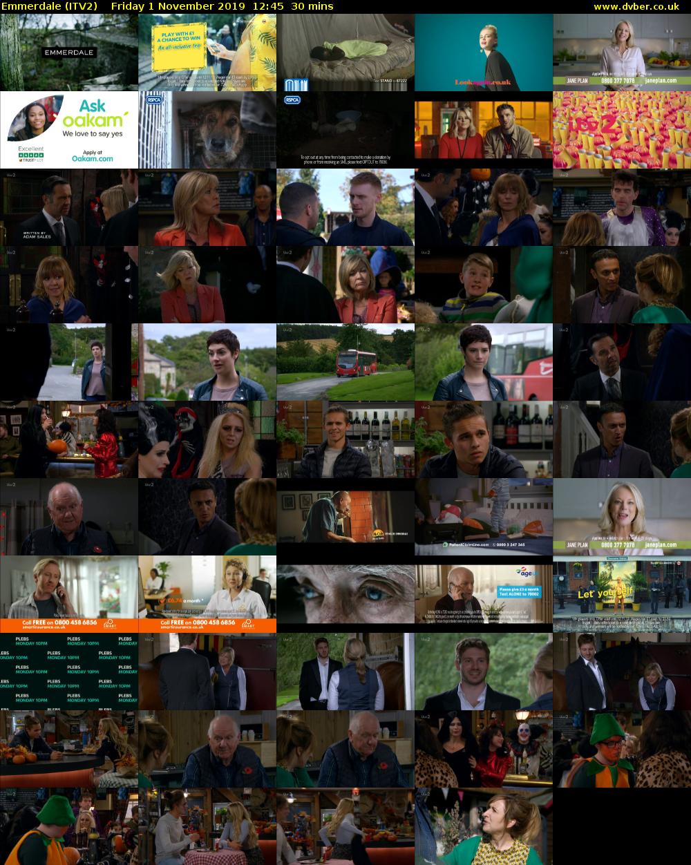 Emmerdale (ITV2) Friday 1 November 2019 12:45 - 13:15