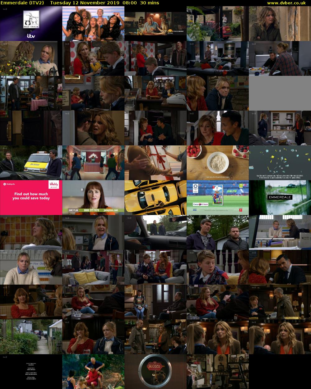 Emmerdale (ITV2) Tuesday 12 November 2019 08:00 - 08:30