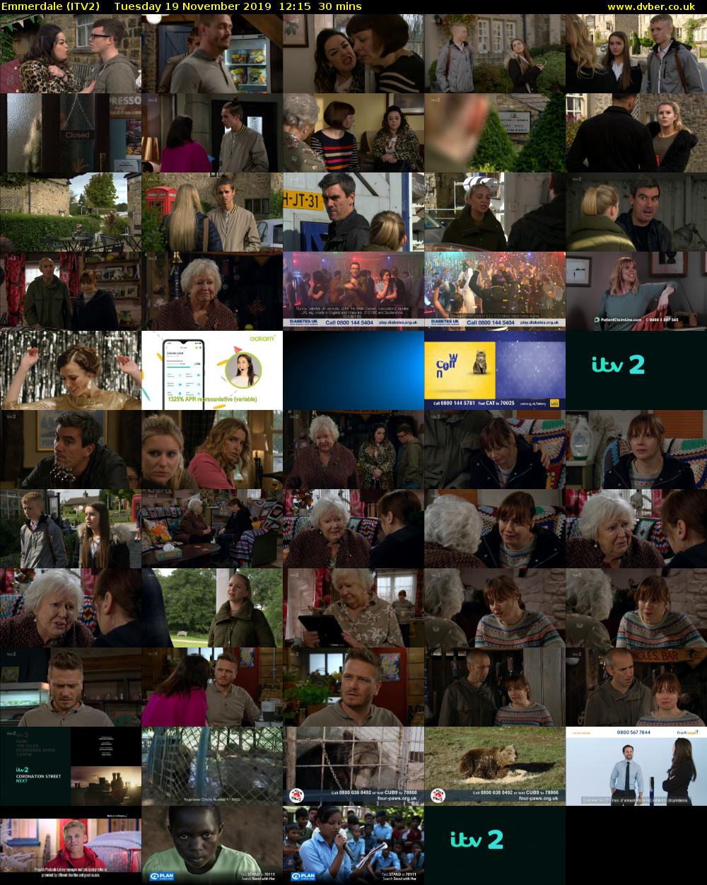 Emmerdale (ITV2) Tuesday 19 November 2019 12:15 - 12:45