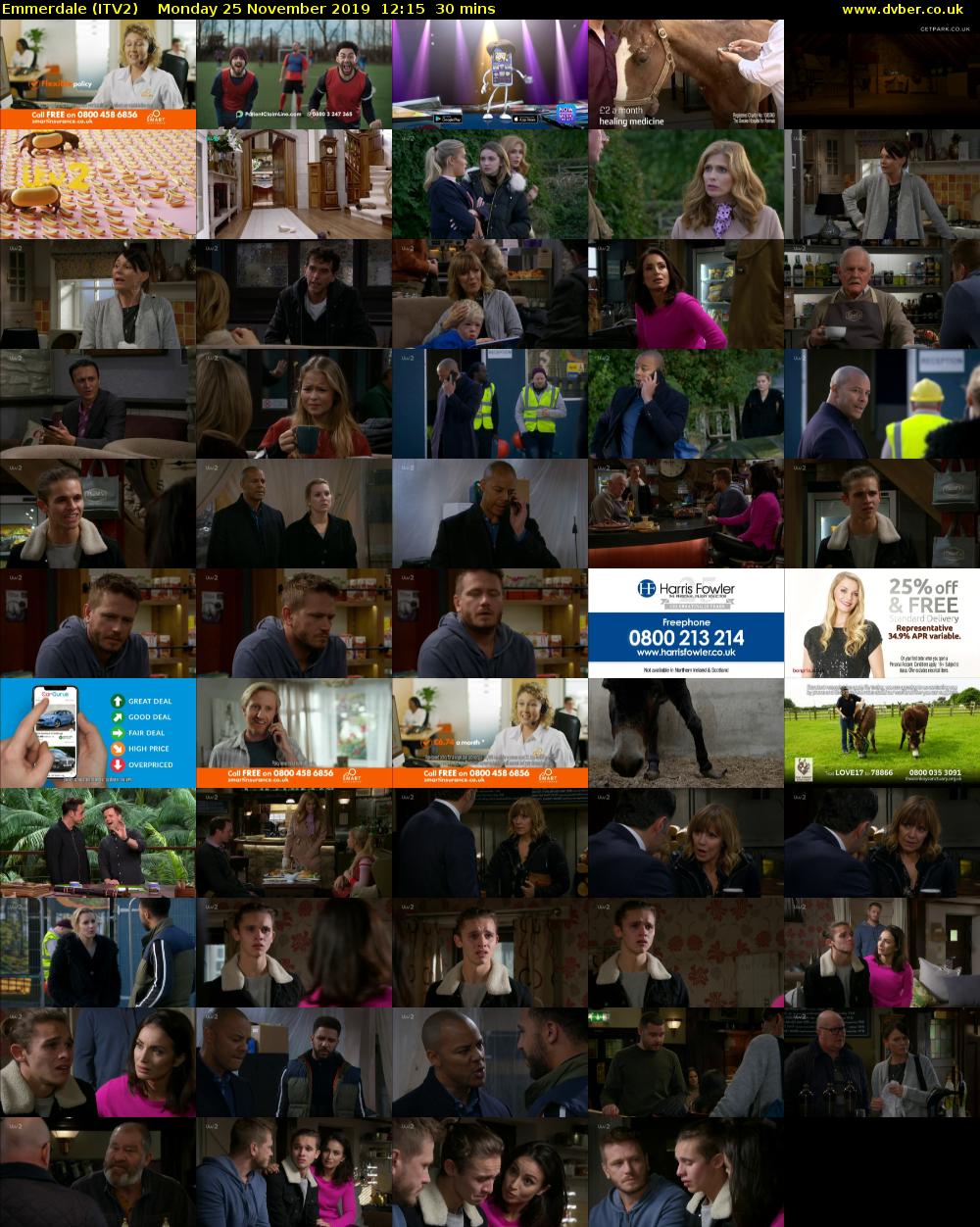 Emmerdale (ITV2) Monday 25 November 2019 12:15 - 12:45