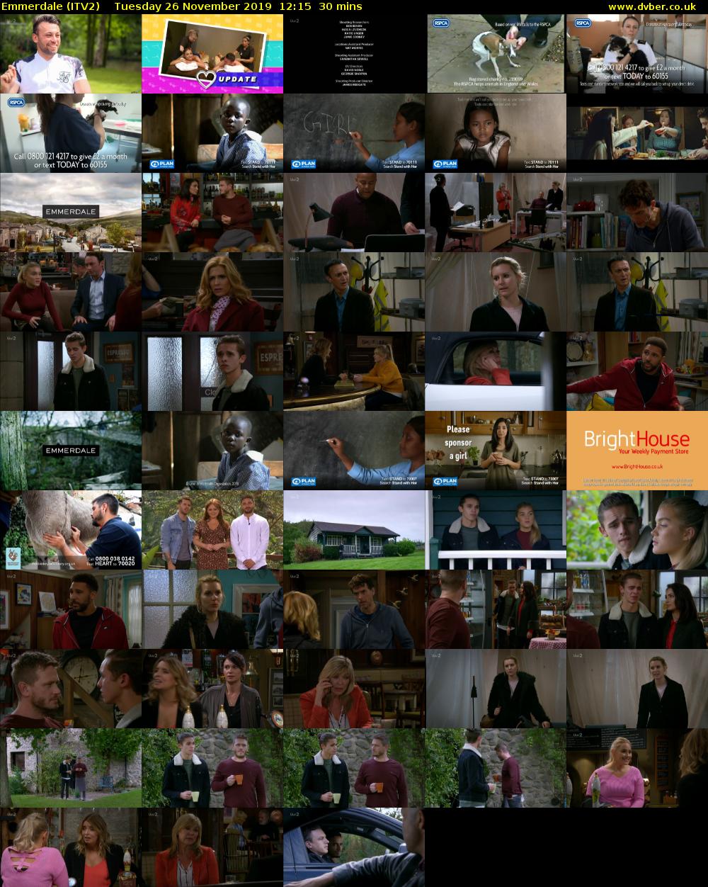 Emmerdale (ITV2) Tuesday 26 November 2019 12:15 - 12:45
