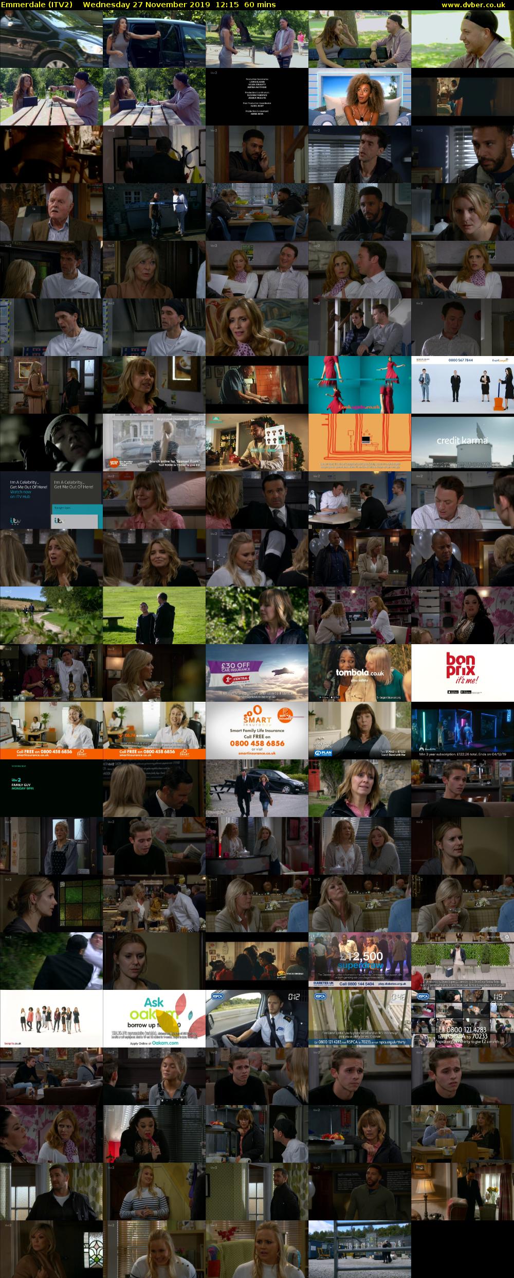 Emmerdale (ITV2) Wednesday 27 November 2019 12:15 - 13:15