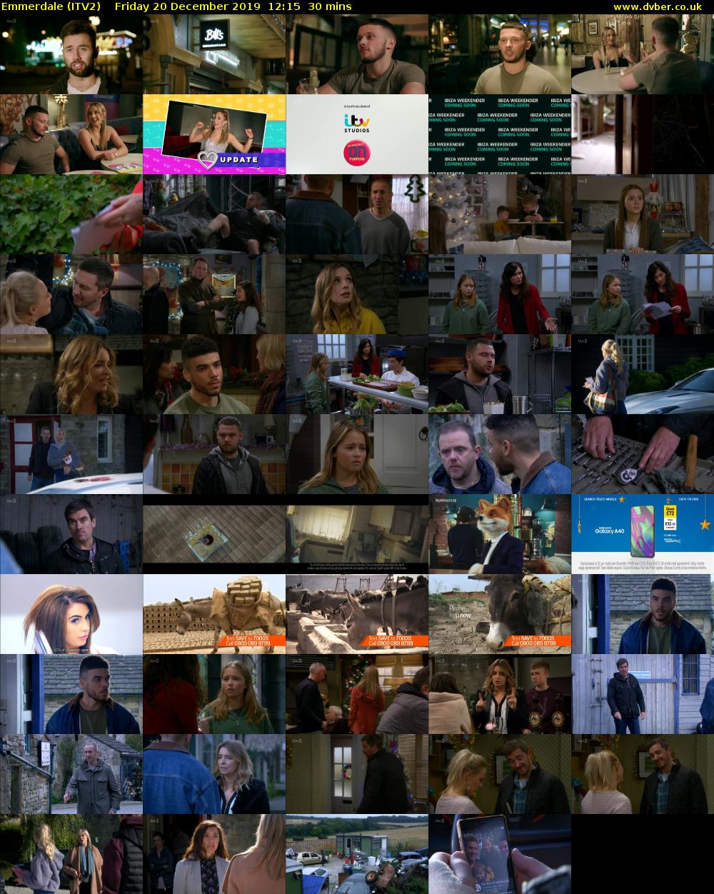 Emmerdale (ITV2) Friday 20 December 2019 12:15 - 12:45