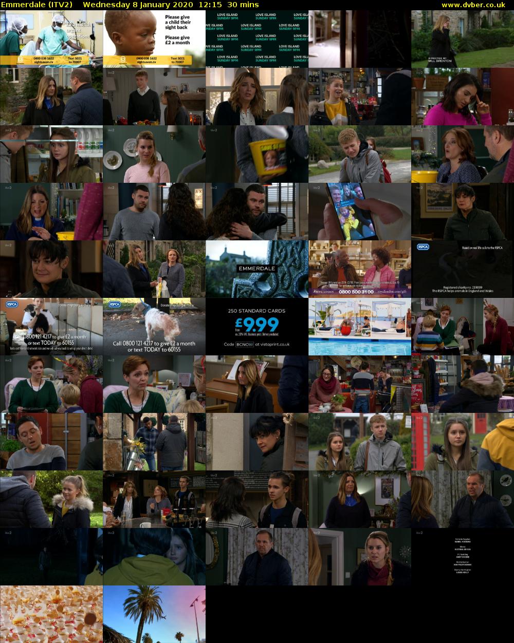 Emmerdale (ITV2) Wednesday 8 January 2020 12:15 - 12:45