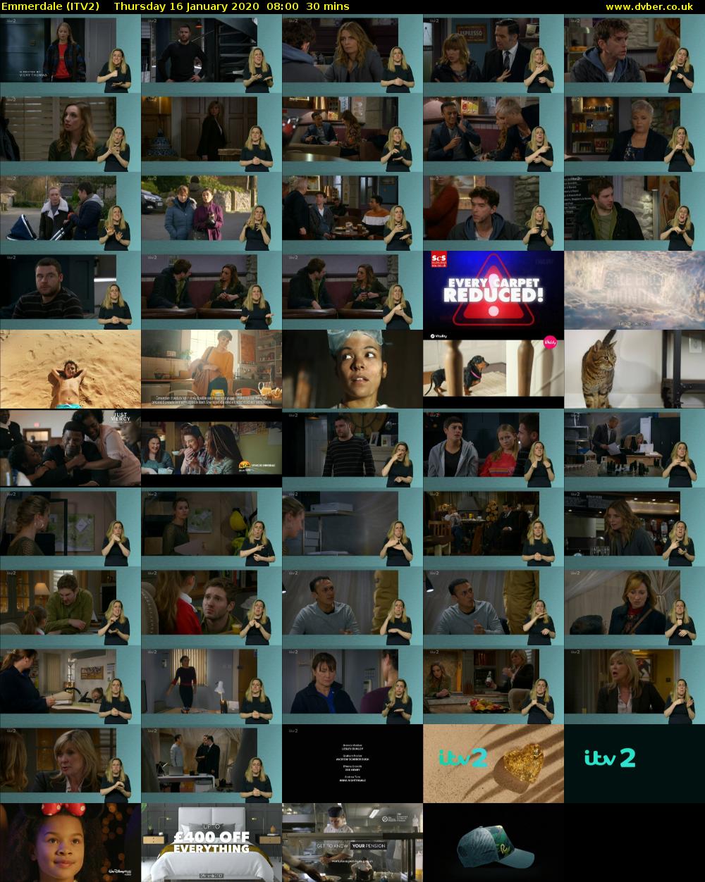 Emmerdale (ITV2) Thursday 16 January 2020 08:00 - 08:30