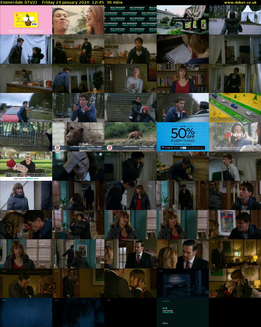Emmerdale (ITV2) Friday 24 January 2020 12:45 - 13:15