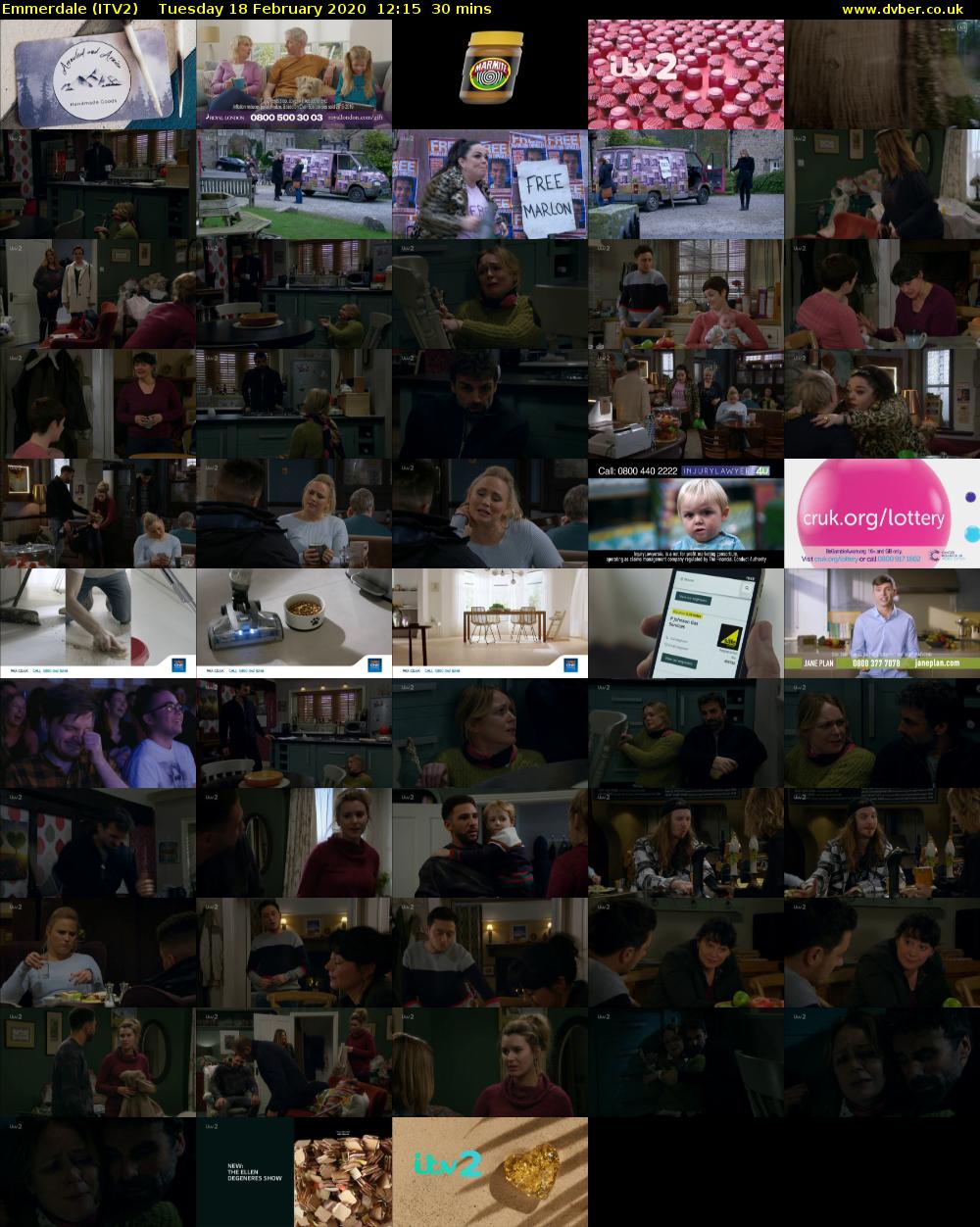 Emmerdale (ITV2) Tuesday 18 February 2020 12:15 - 12:45