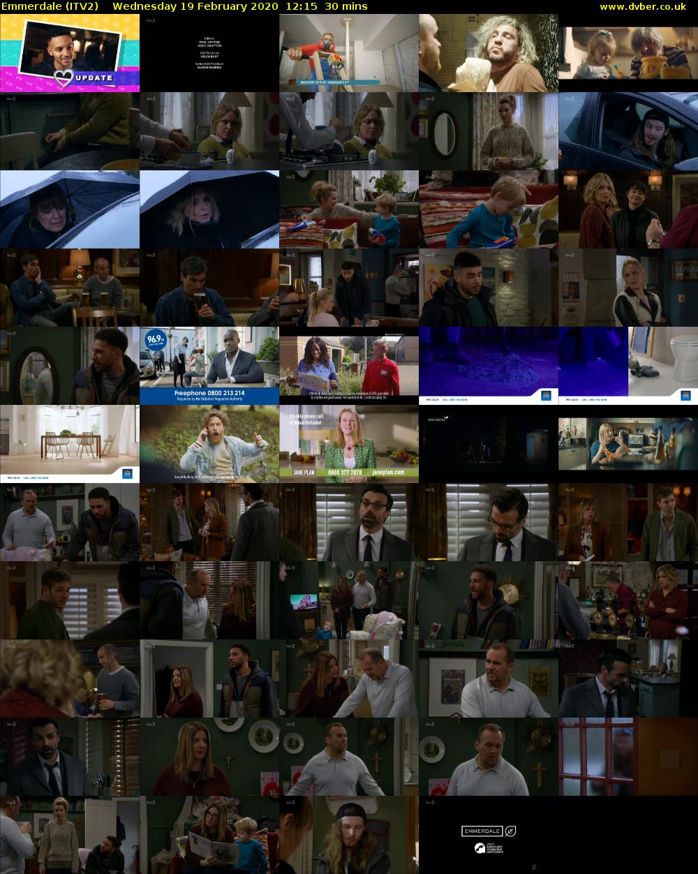 Emmerdale (ITV2) Wednesday 19 February 2020 12:15 - 12:45