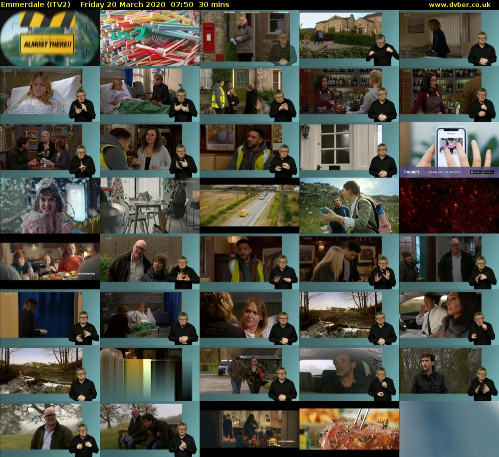 Emmerdale (ITV2) Friday 20 March 2020 07:50 - 08:20