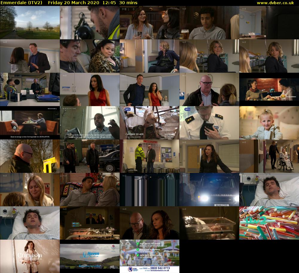 Emmerdale (ITV2) Friday 20 March 2020 12:45 - 13:15