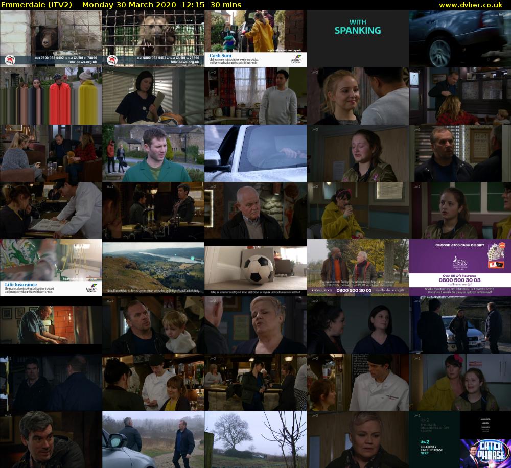 Emmerdale (ITV2) Monday 30 March 2020 12:15 - 12:45