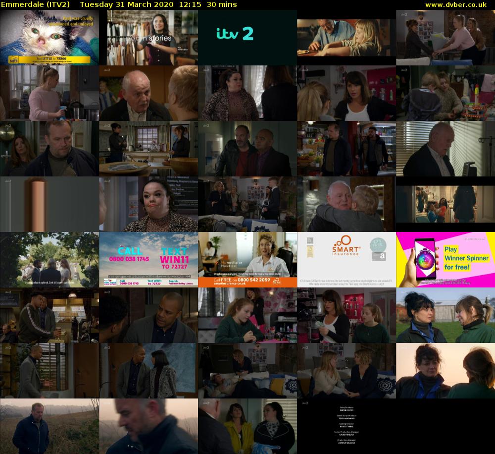 Emmerdale (ITV2) Tuesday 31 March 2020 12:15 - 12:45