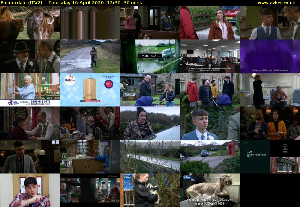 Emmerdale (ITV2) Thursday 16 April 2020 12:30 - 13:00