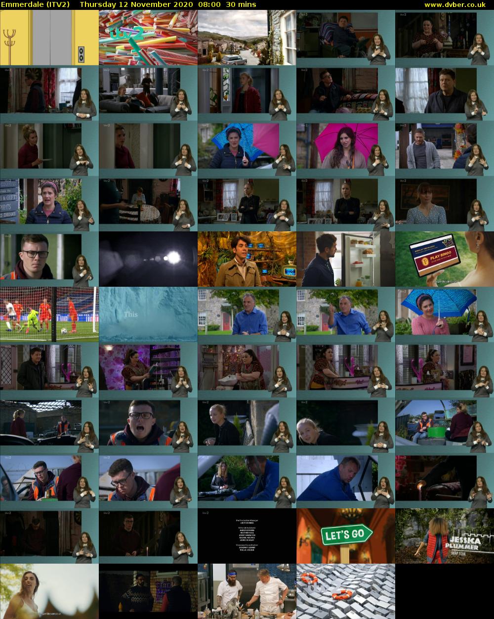 Emmerdale (ITV2) Thursday 12 November 2020 08:00 - 08:30