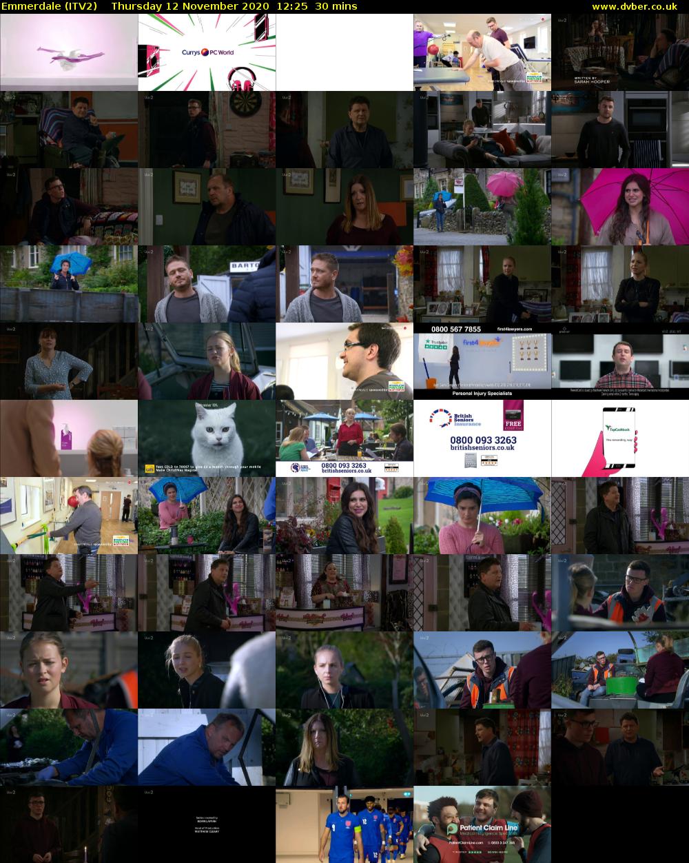 Emmerdale (ITV2) Thursday 12 November 2020 12:25 - 12:55