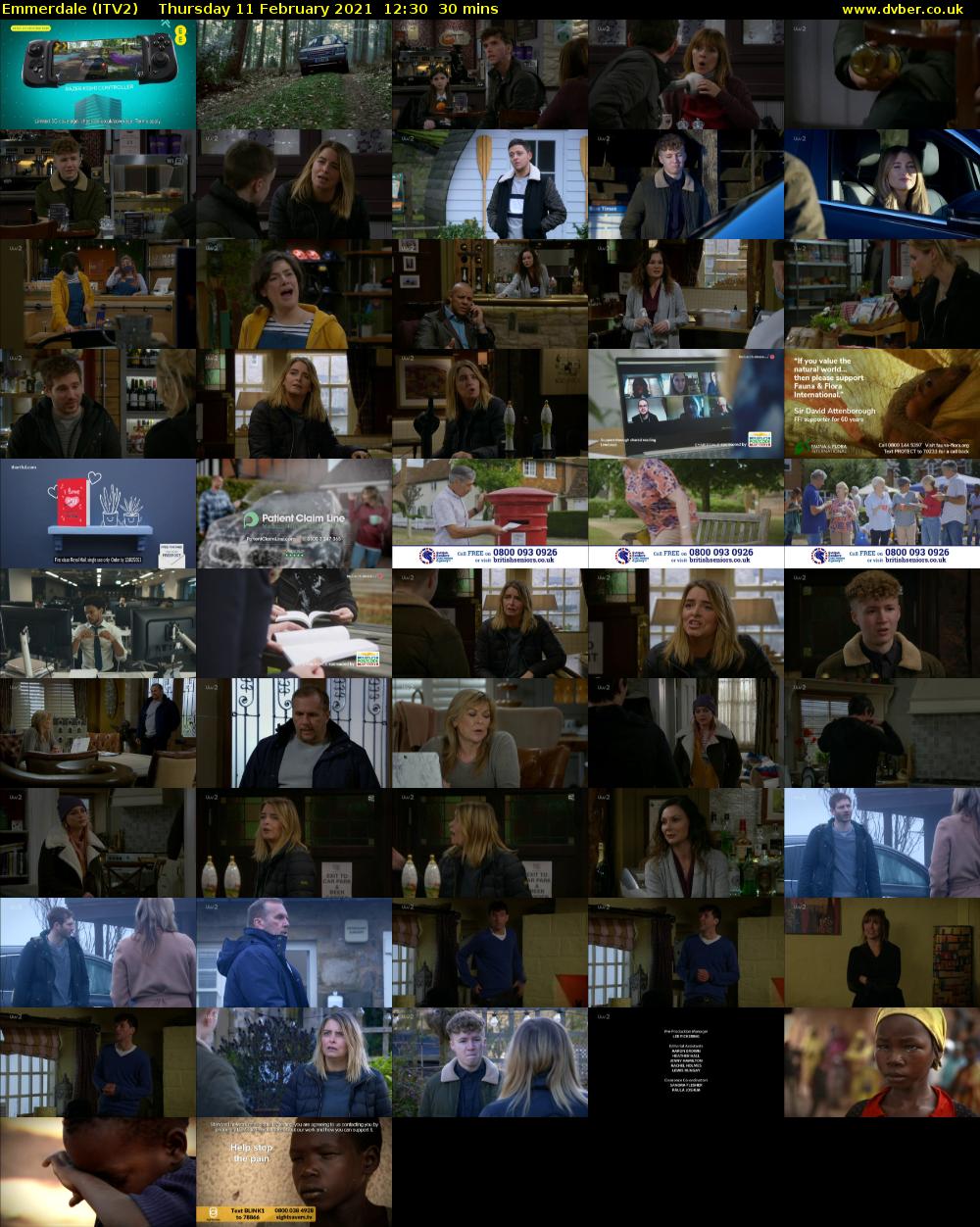 Emmerdale (ITV2) Thursday 11 February 2021 12:30 - 13:00