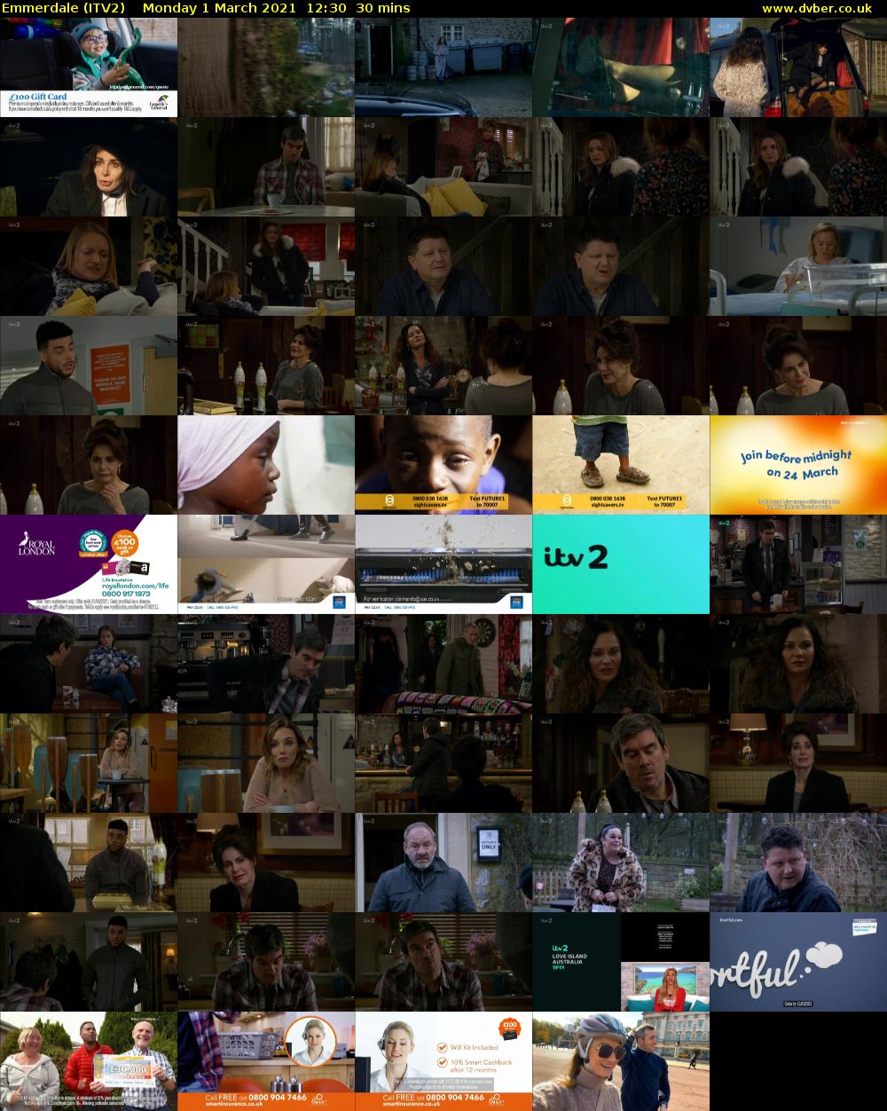 Emmerdale (ITV2) Monday 1 March 2021 12:30 - 13:00