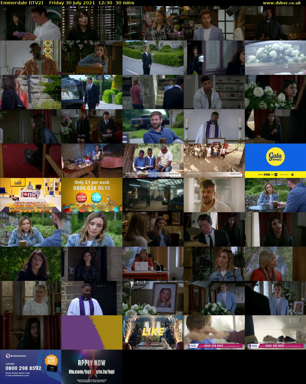 Emmerdale (ITV2) Friday 30 July 2021 12:30 - 13:00