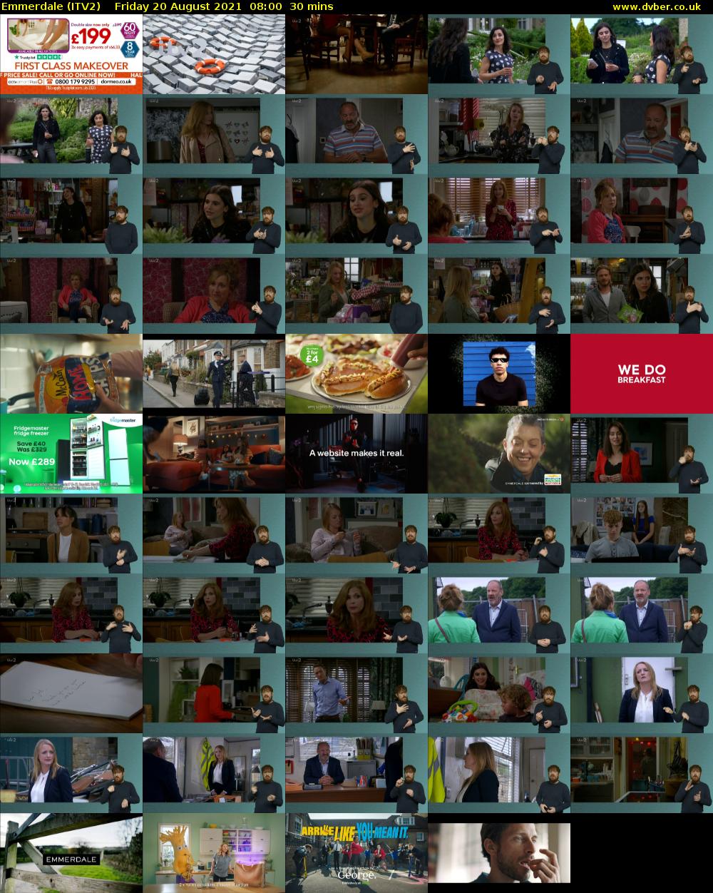 Emmerdale (ITV2) Friday 20 August 2021 08:00 - 08:30