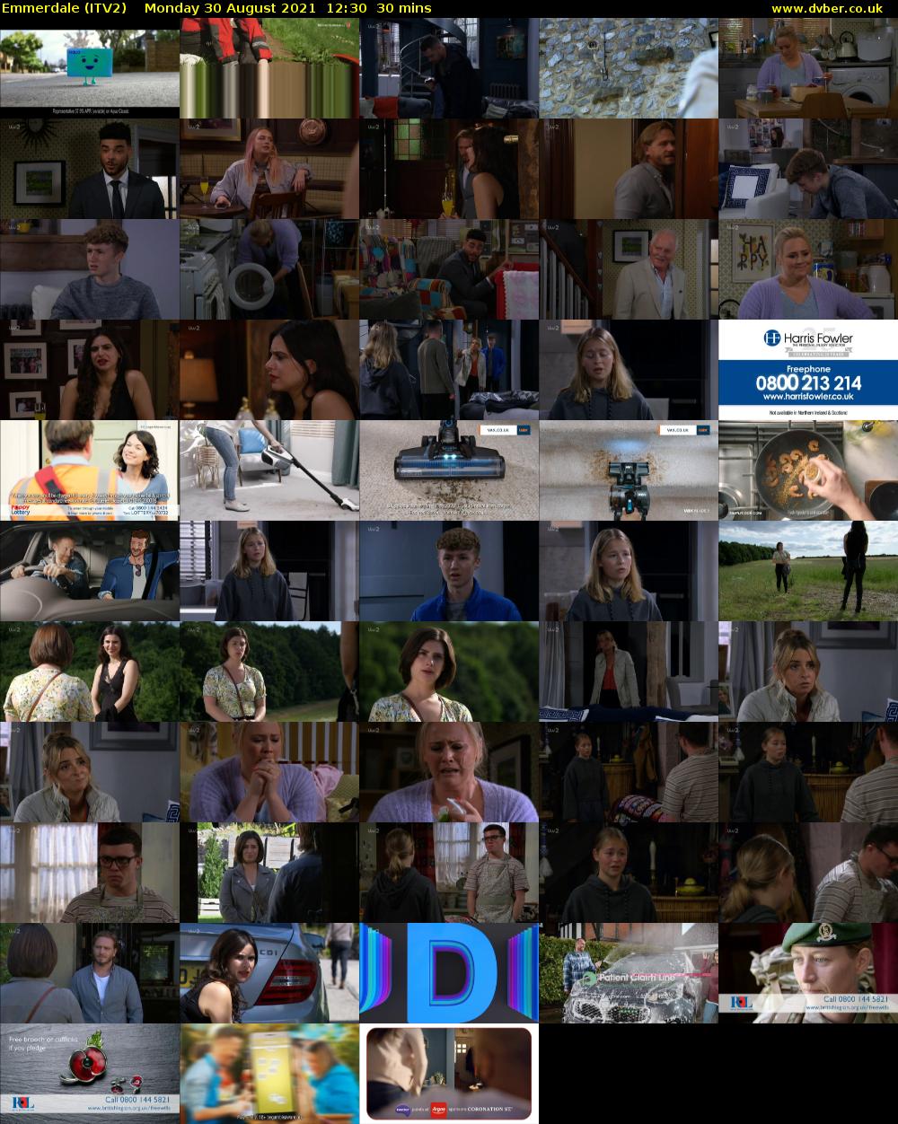 Emmerdale (ITV2) Monday 30 August 2021 12:30 - 13:00
