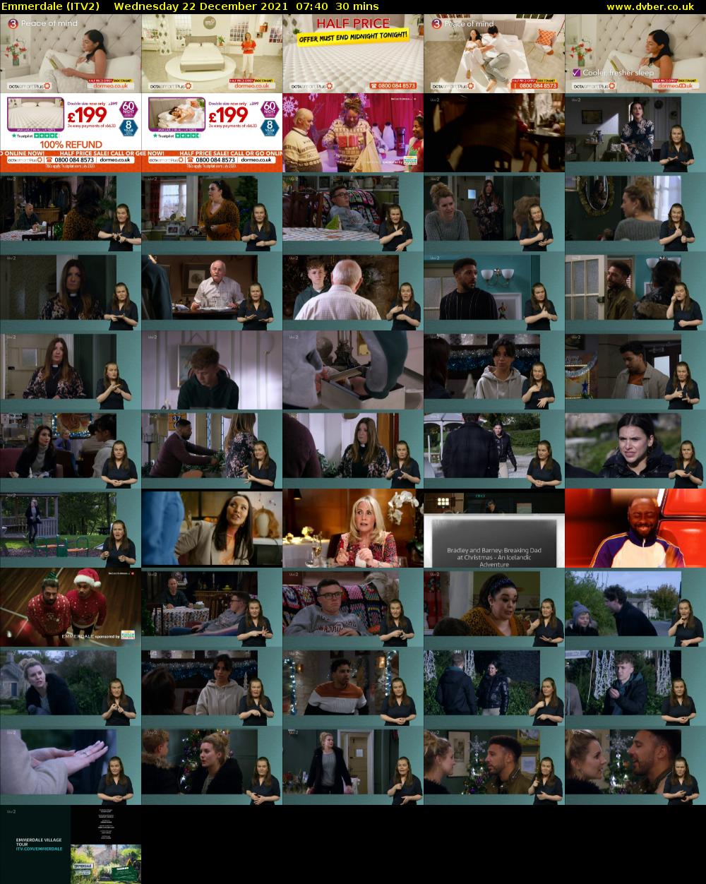 Emmerdale (ITV2) Wednesday 22 December 2021 07:40 - 08:10