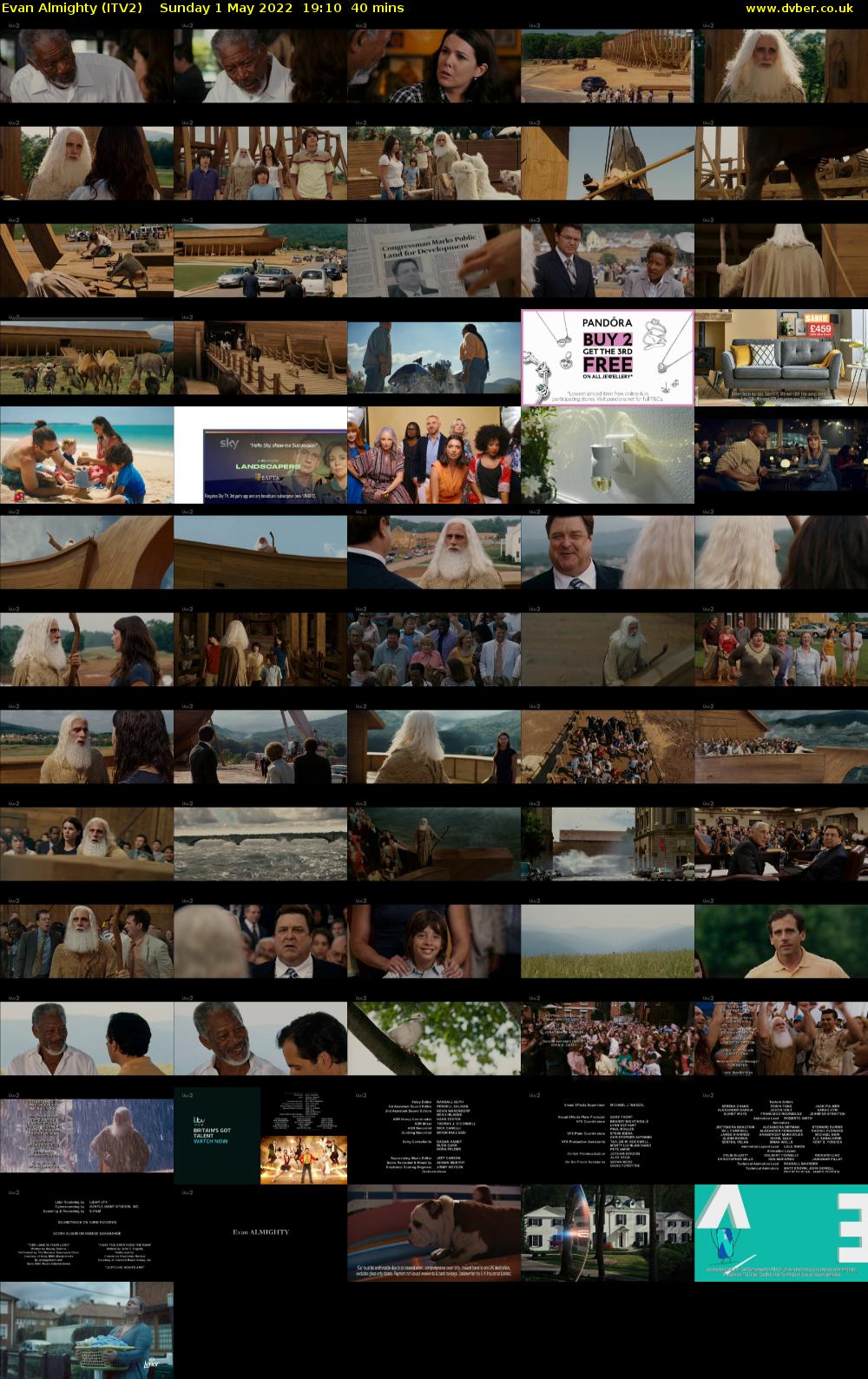 Evan Almighty (ITV2) Sunday 1 May 2022 19:10 - 19:50