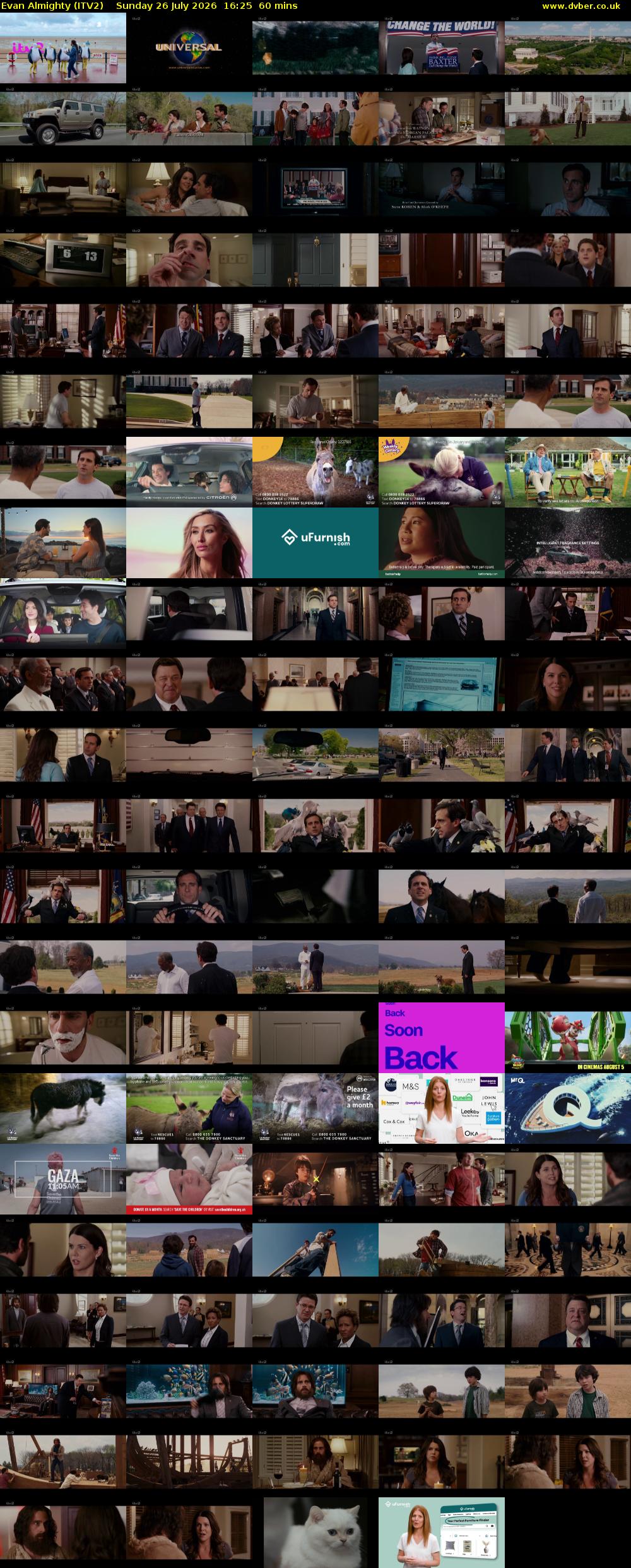 Evan Almighty (ITV2) Sunday 26 July 2026 16:25 - 17:25