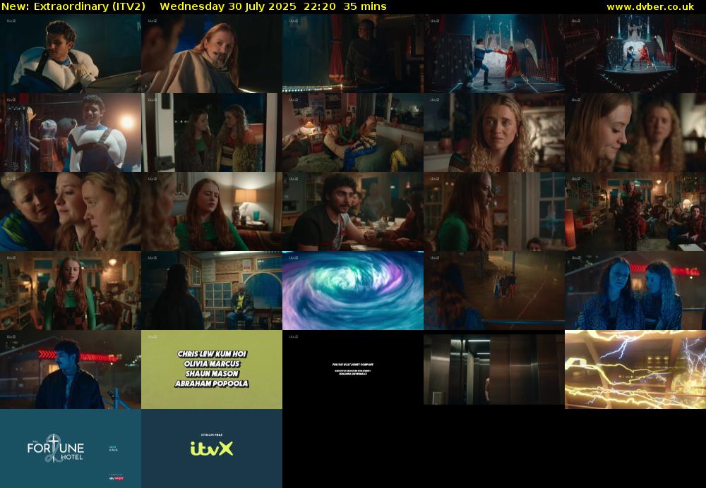Extraordinary (ITV2) Wednesday 30 July 2025 22:20 - 22:55