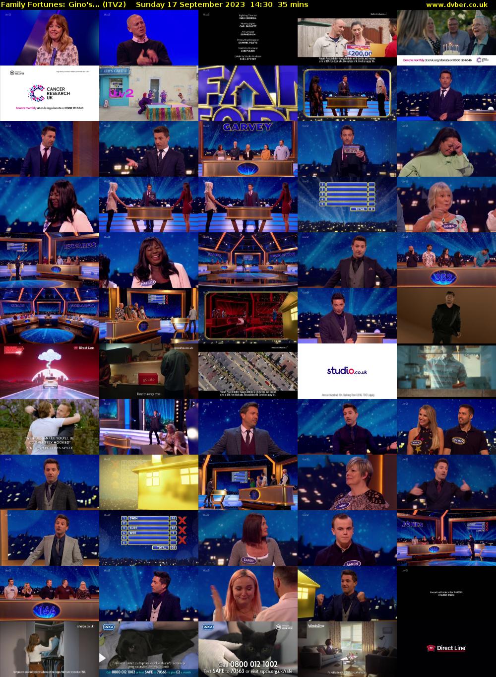 Family Fortunes: Gino's... (ITV2) Sunday 17 September 2023 14:30 - 15:05