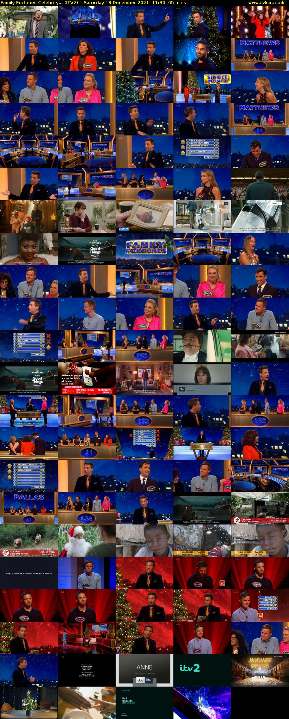 Family Fortunes Celebrity... (ITV2) Saturday 18 December 2021 11:30 - 12:35