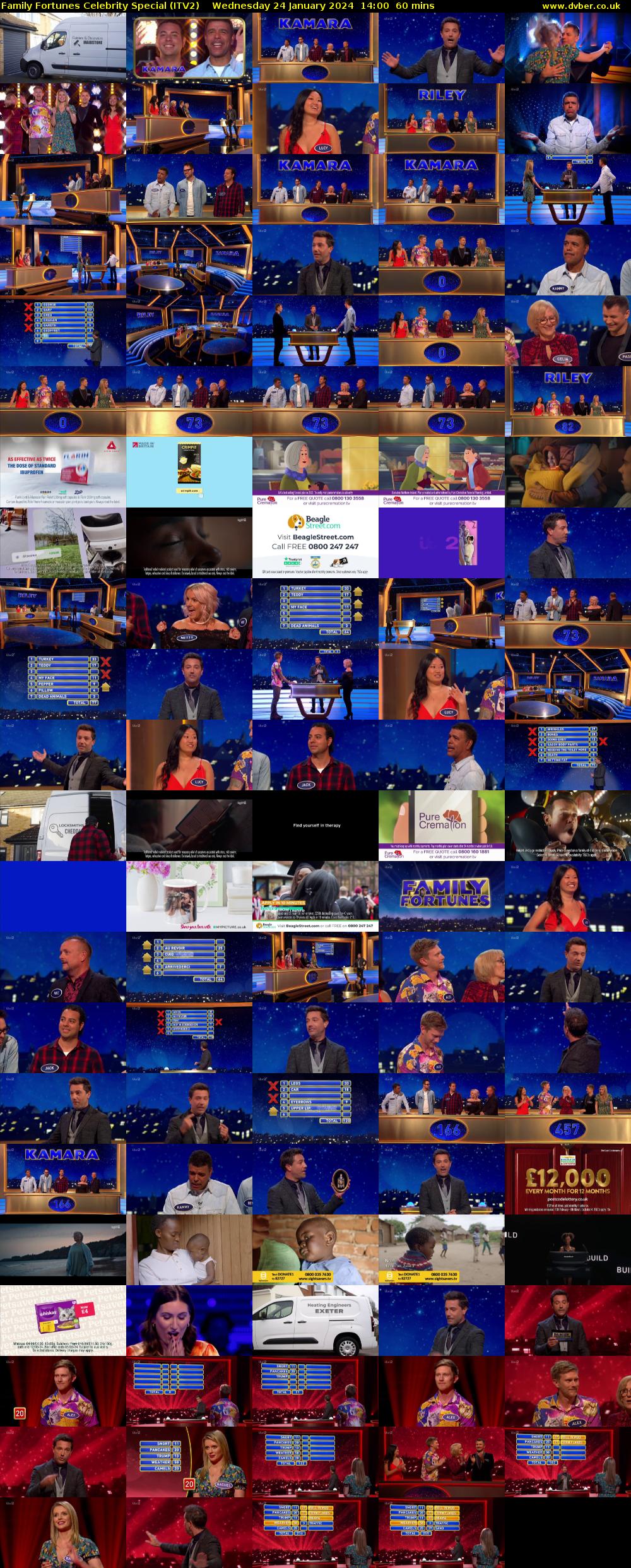 Family Fortunes Celebrity Special (ITV2) Wednesday 24 January 2024 14:00 - 15:00