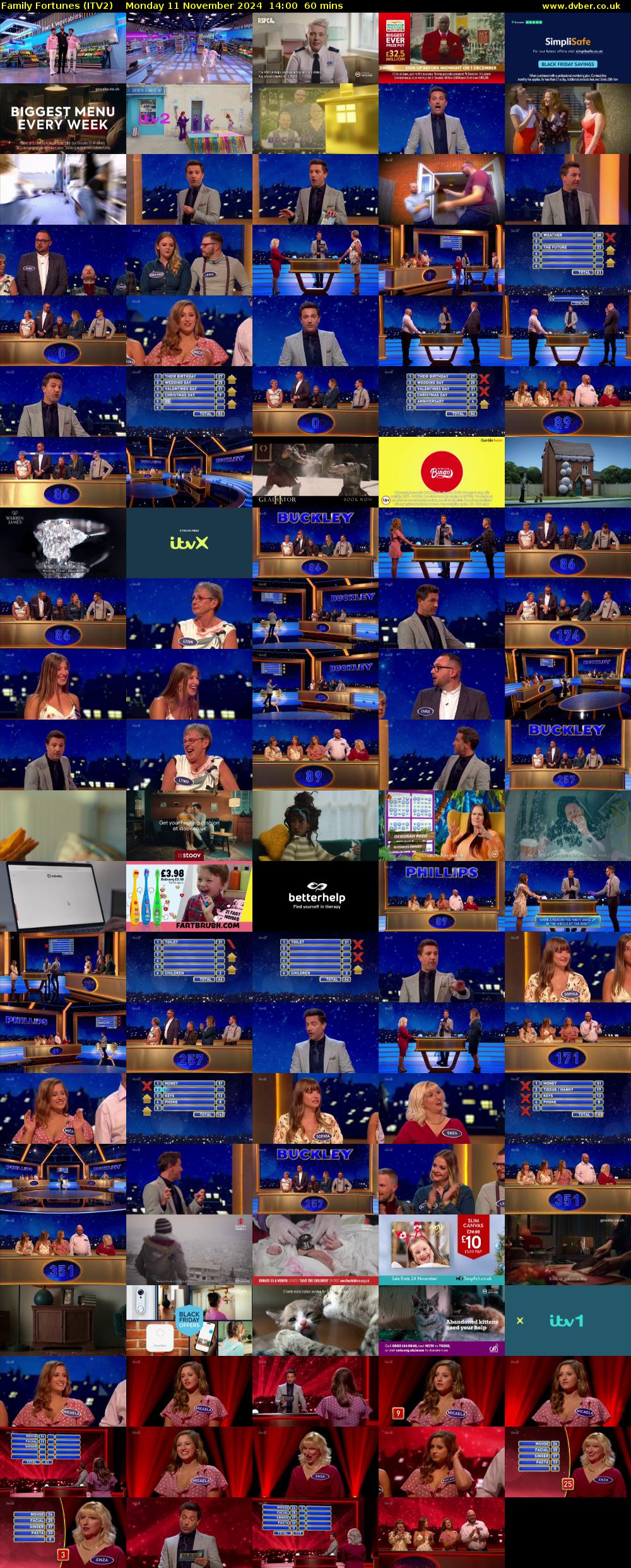 Family Fortunes (ITV2) Monday 11 November 2024 14:00 - 15:00