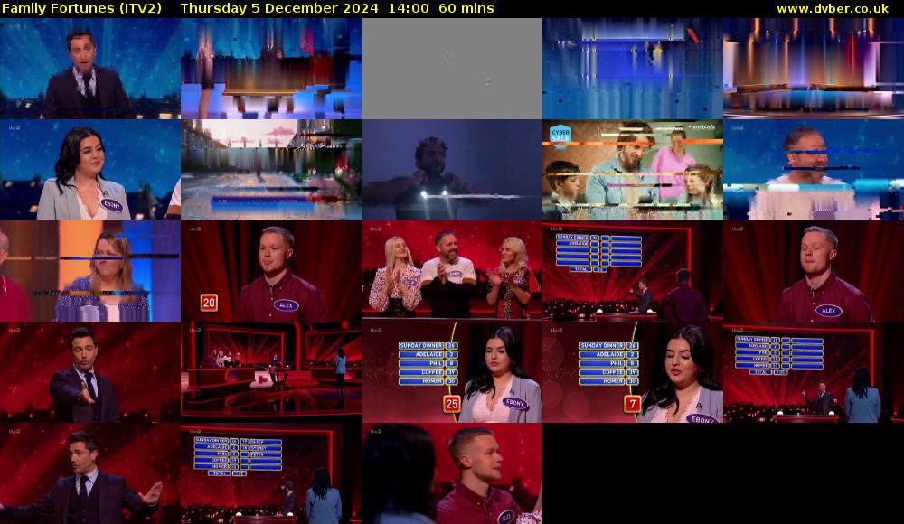 Family Fortunes (ITV2) Thursday 5 December 2024 14:00 - 15:00