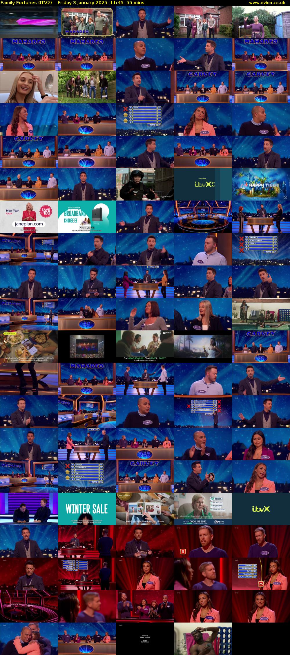 Family Fortunes (ITV2) Friday 3 January 2025 11:45 - 12:40