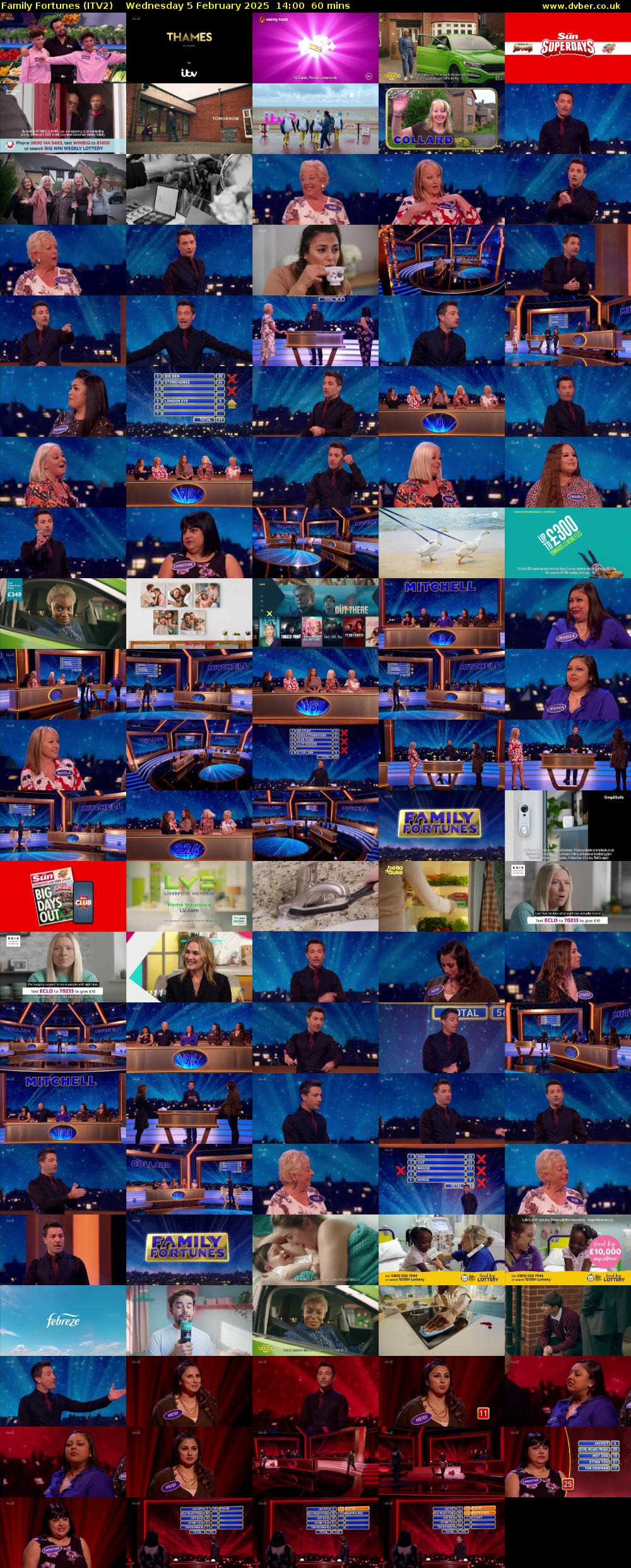 Family Fortunes (ITV2) Wednesday 5 February 2025 14:00 - 15:00