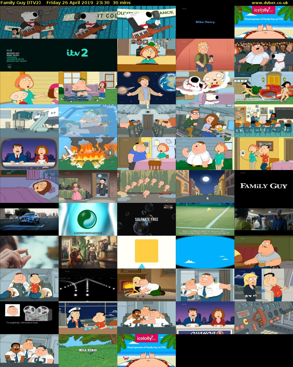 Family Guy (ITV2) Friday 26 April 2019 23:30 - 00:00