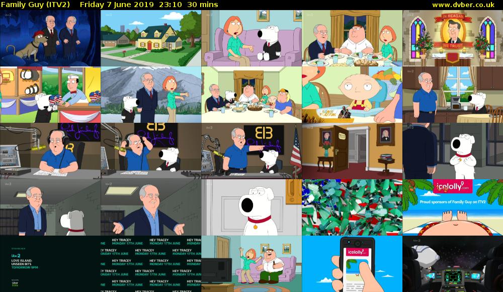 Family Guy (ITV2) Friday 7 June 2019 23:10 - 23:40