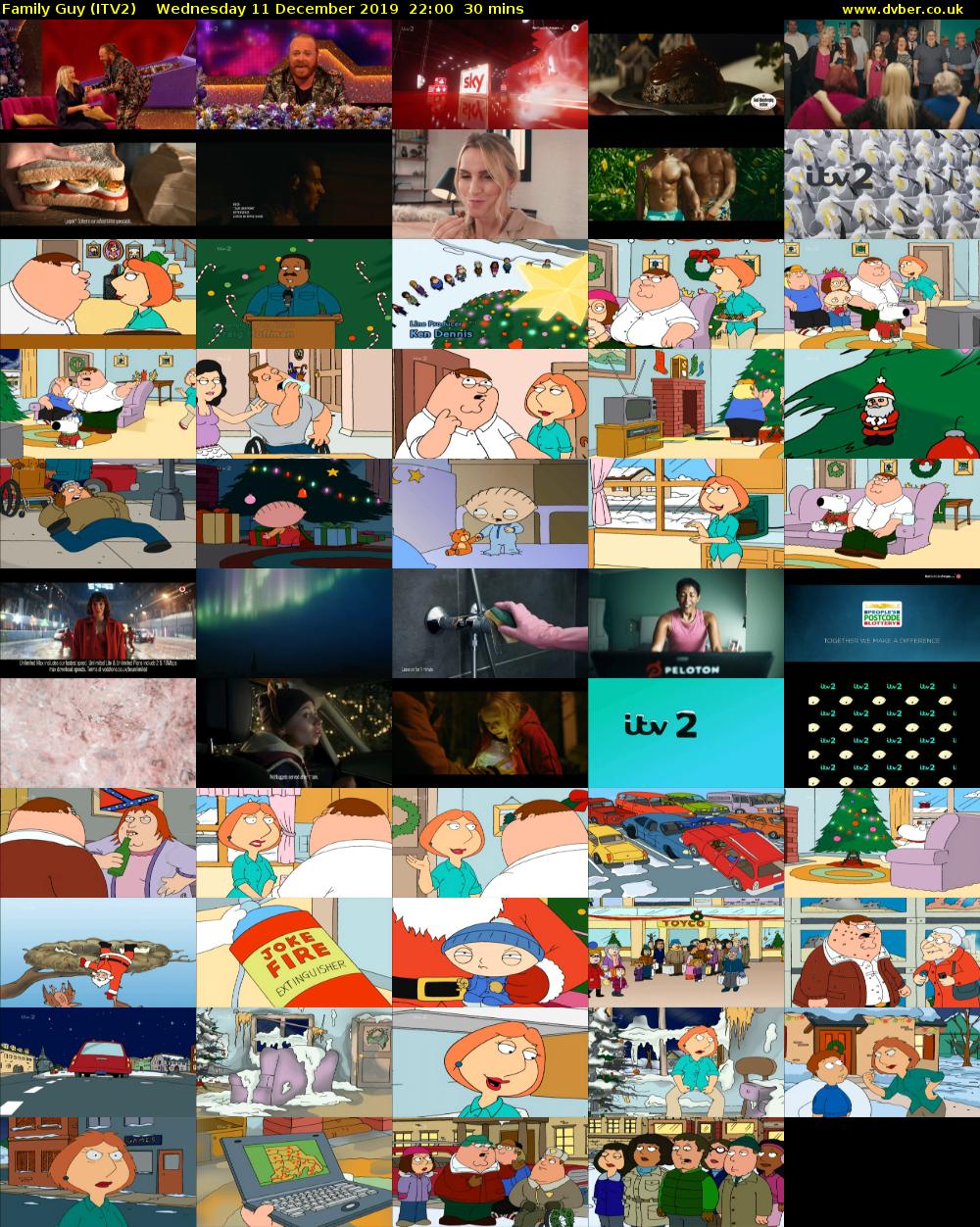 Family Guy (ITV2) Wednesday 11 December 2019 22:00 - 22:30