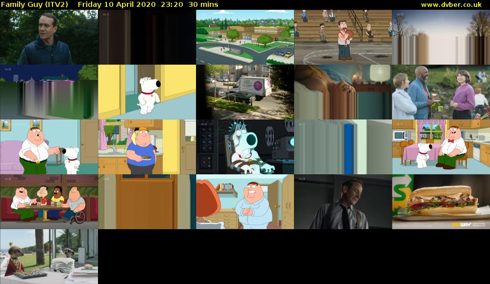 Family Guy (ITV2) Friday 10 April 2020 23:20 - 23:50